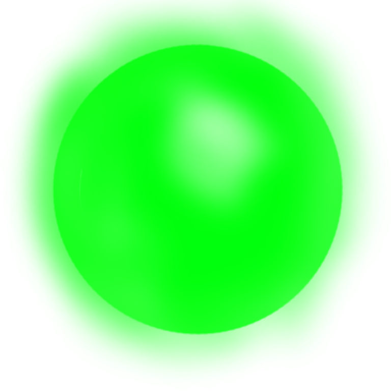 a glowing bright green circle